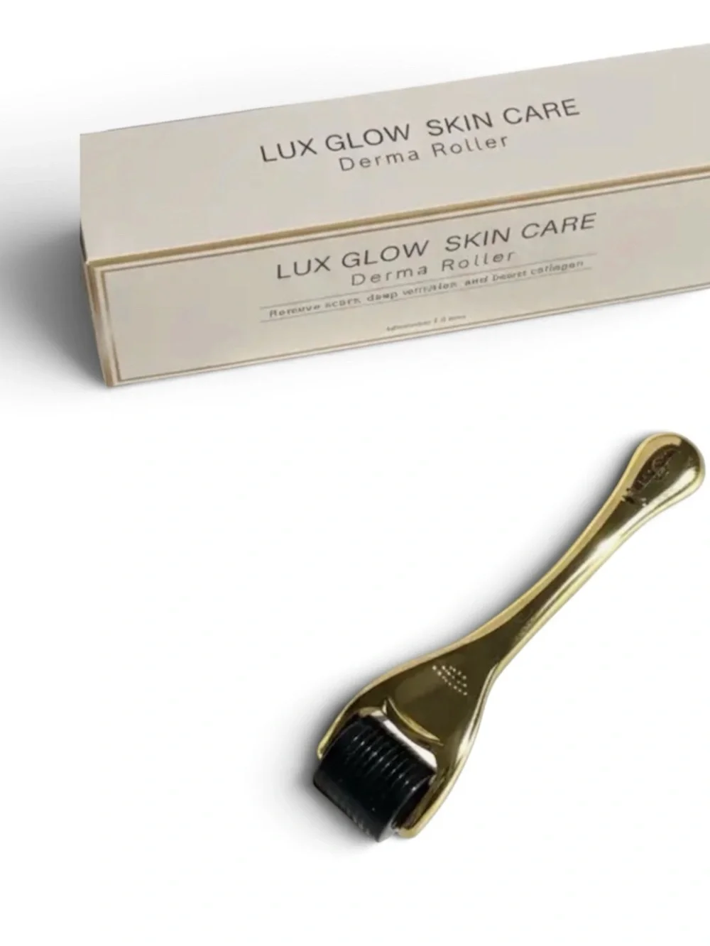 LUX Glow Skin Care Gold Derma Roller Tool Facial Skin Rejuvenation Anti-Aging